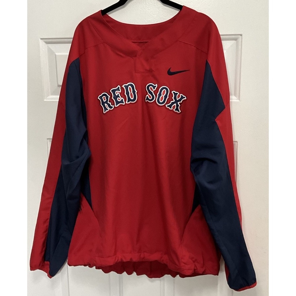 Nike Swoosh MLB Boston Red Sox Embroidered Pullover Windbreaker/Jacket Men's XL